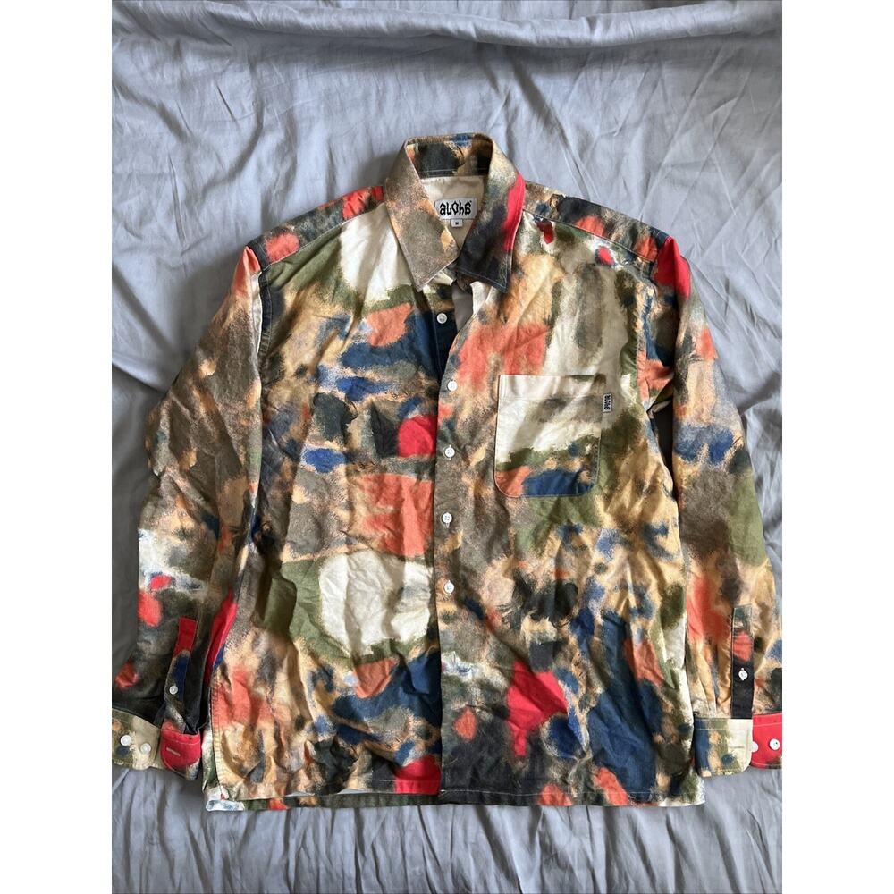 aloha worldwide shop Skate Men’s Shirt Long Sleeve Size M 100% Cotton